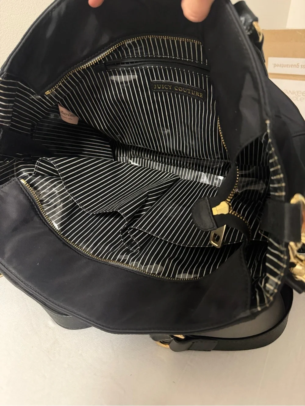 Juicy Couture Black Nylon Shoulder Tote/Diaper Bag